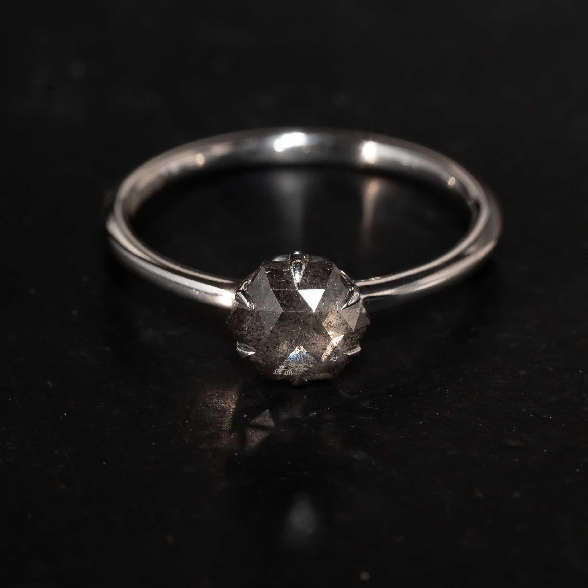 bespoke Salt & Pepper Diamond engagement Ring