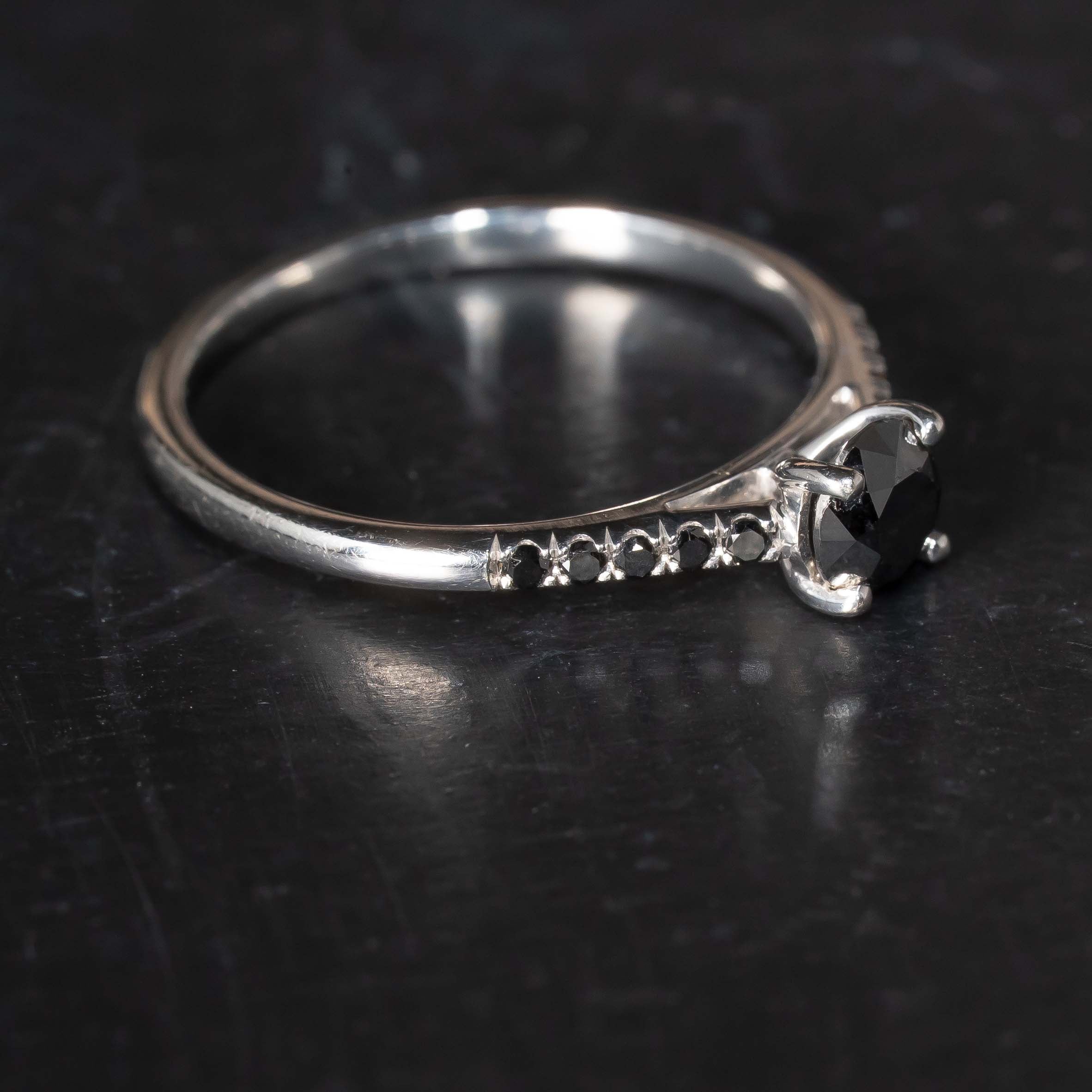 Side view of the Midnight Rites Black Diamond Ring