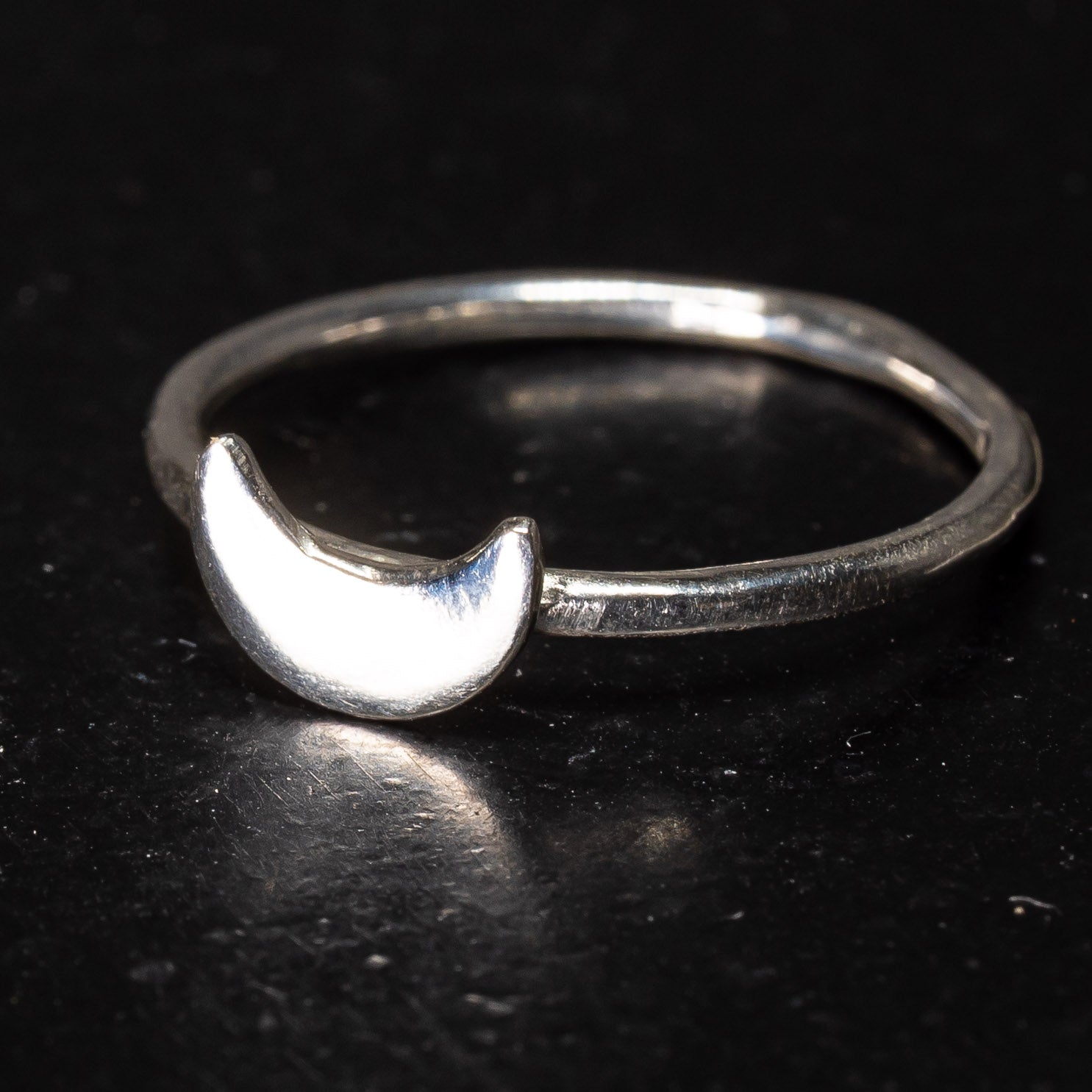 Crescent Moon Stacking Ring | Gothic Celestial Band UK – Bonearrow