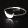 crescent moon silver stacking ring