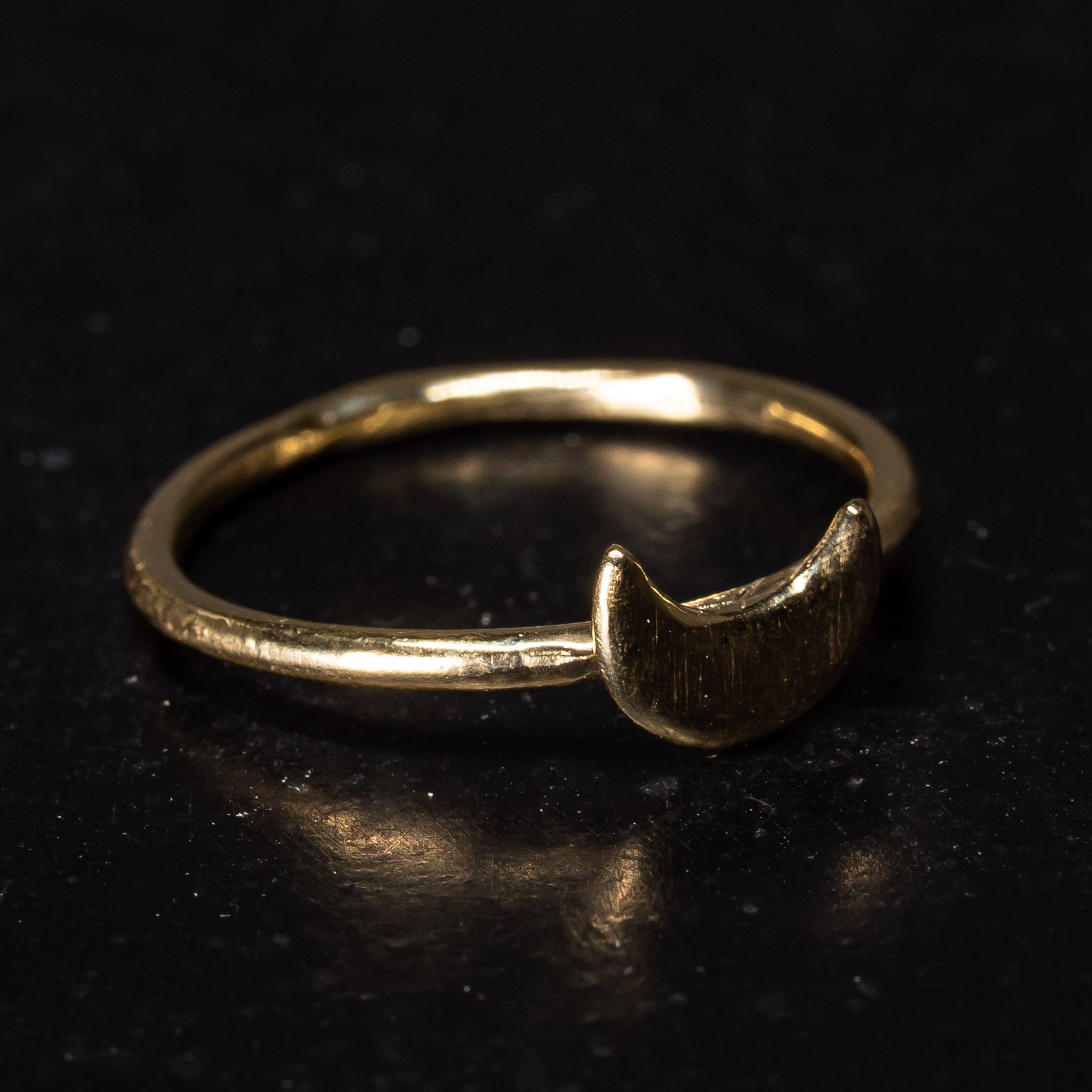 Crescent Moon Stacking Ring | Gothic Celestial Band UK – Bonearrow